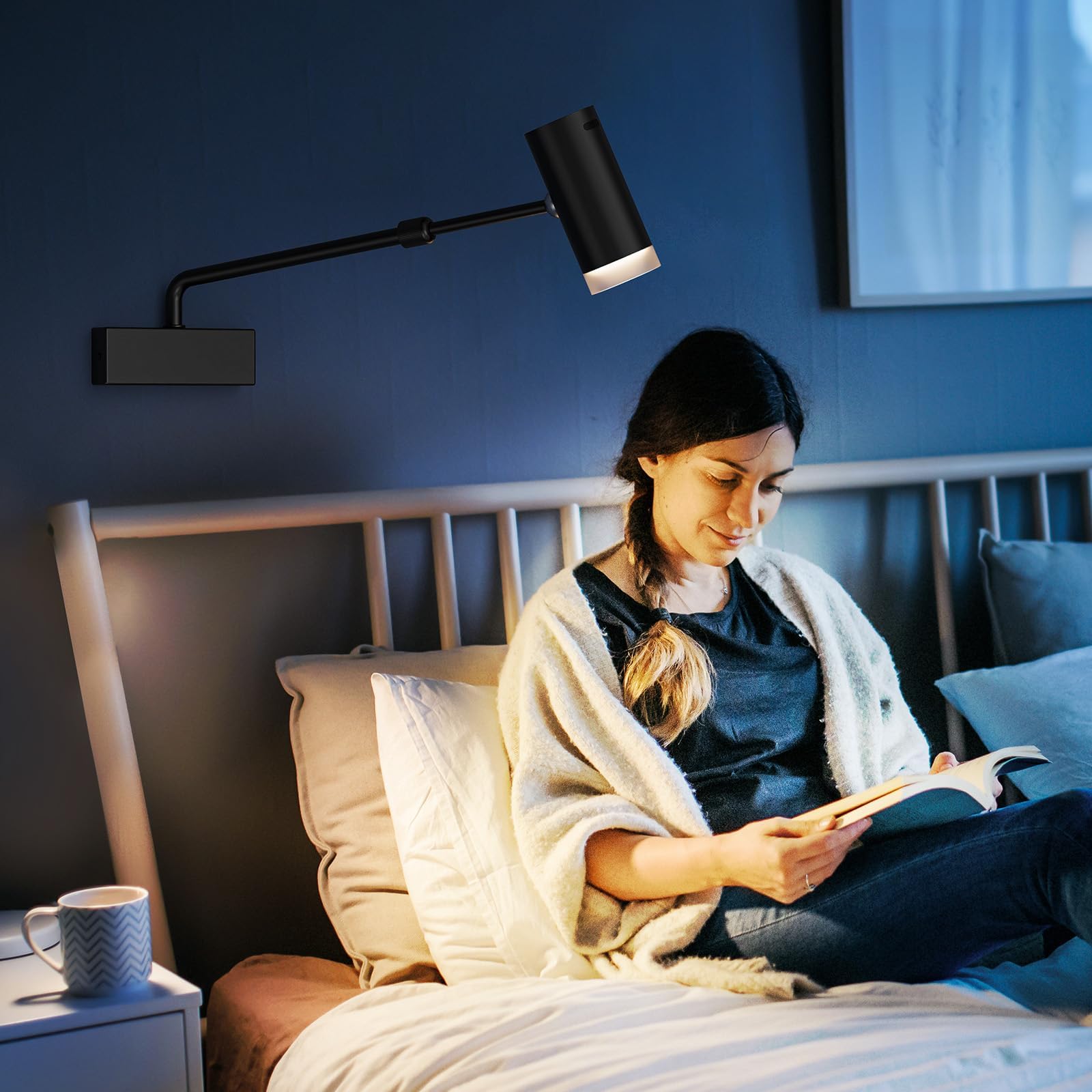 Rechargeable Picture Light with Remote Control, Adjustable Wall Sconce, 4000mAh Battery, Dimmable LED Art V1171-CB-SSPL-BLACK-1