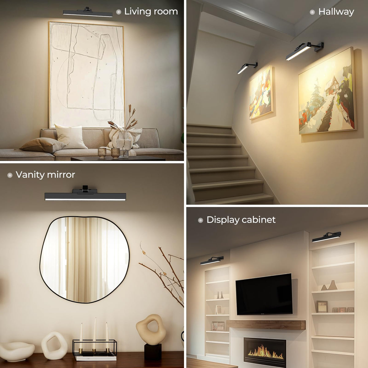 Picture Lights for Wall, Battery Operated Picture Light 16in Gallery Light for Paintings CCT Dimmable V1171-CB-TR-BPL-1-USB-RM-40CM