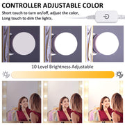 LED Makeup Vanity Lights with 14 Dimmable Light Bulbs, Hollywood Style Cosmetic Mirror Lights, USB Cable, 3 V1171-CB-USB-CCT-14MIRROR1
