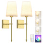 Battery Operated Wall Sconce, 5000mAh Rechargeable Dimmable RGB Wall Sconce Set of 2 with Remote, 3 Color V1171-CB-WL-CU-CCT-USB2