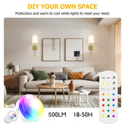 Battery Operated Wall Sconce, 5000mAh Rechargeable Dimmable RGB Wall Sconce Set of 2 with Remote, 3 Color V1171-CB-WL-CU-CCT-USB2