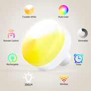 Battery Operated Wall Sconce, 5000mAh Rechargeable Dimmable RGB Wall Sconce Set of 2 with Remote, 3 Color V1171-CB-WL-CU-CCT-USB2