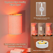 Battery Operated Wall Lights, 2 Pack Boho Decor with Remote Control, RGB Color Rustic Wall Sconces, Fabric V1171-CB-WL-MAGNET-RGB-BO-2