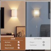 Battery Operated Wall Lights, 2 Pack Boho Decor with Remote Control, RGB Color Rustic Wall Sconces, Fabric V1171-CB-WL-MAGNET-RGB-BO-2