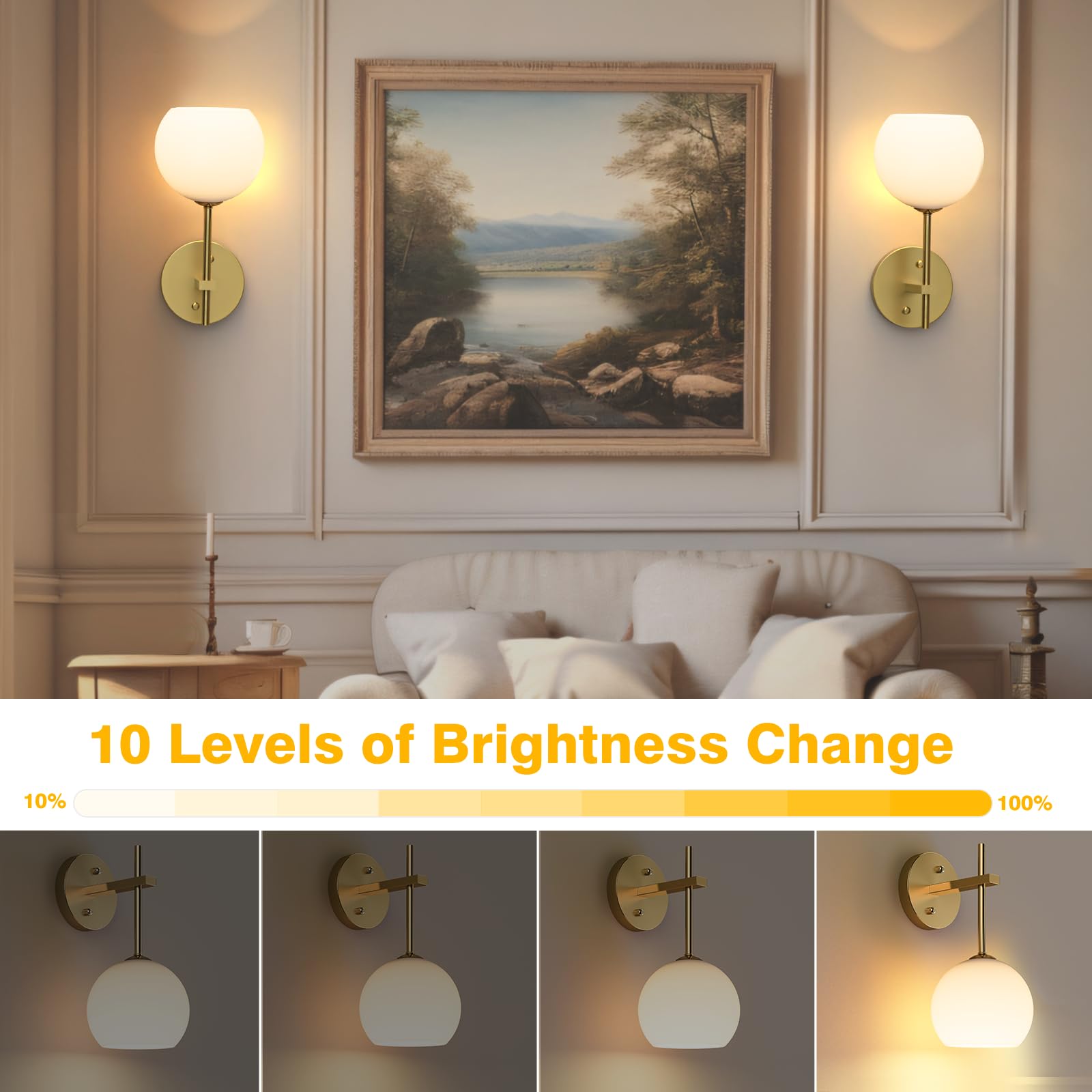 Rechargeable Wall Light Indoor,Battery Operated Wall Lamp with Remote,Indoor Wall Light with 3 Color Modes V1171-CB-WLG-SQUARE-CCT-RGB-USB2