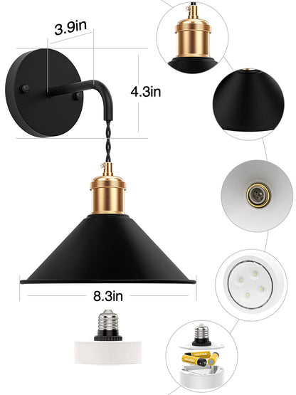 Battery Operated Wall Sconce, Wireless Wall Lights Set of 2, 13 RGB Colors Dimmable Battery Powered Wall Lamp V1171-CB-WLPD-B-RGB-BO2