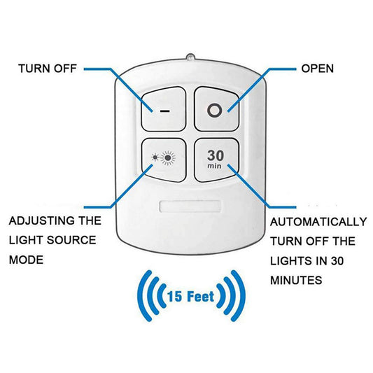 3 LED Light Set with Remote - Cool White for Cabinets & Displays V1171-CC-300000305