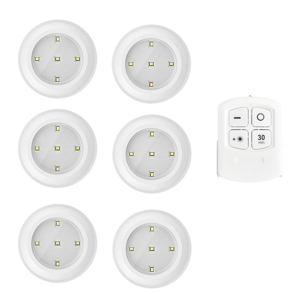 6 LED Light Set with Remote - Cool White for Cabinets & Displays V1171-CC-300000308