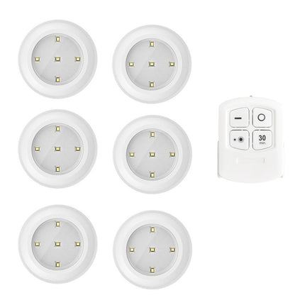 6 LED Light Set with Remote - Cool White for Cabinets & Displays V1171-CC-300000308