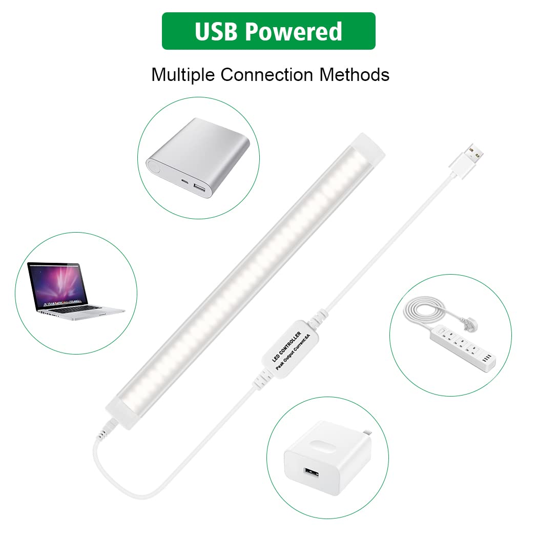 Led Under Cupboard Kitchen Lights, Dimmable Bar Cupboard Lights with Remote Control for Wardrobe,Cupboards, V1171-CC-5VNWBAR30-2-RM