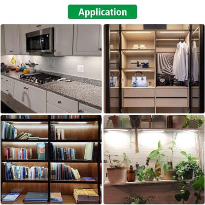 Led Under Cupboard Kitchen Lights, Dimmable Bar Cupboard Lights with Remote Control for Wardrobe,Cupboards, V1171-CC-5VNWBAR30-2-RM