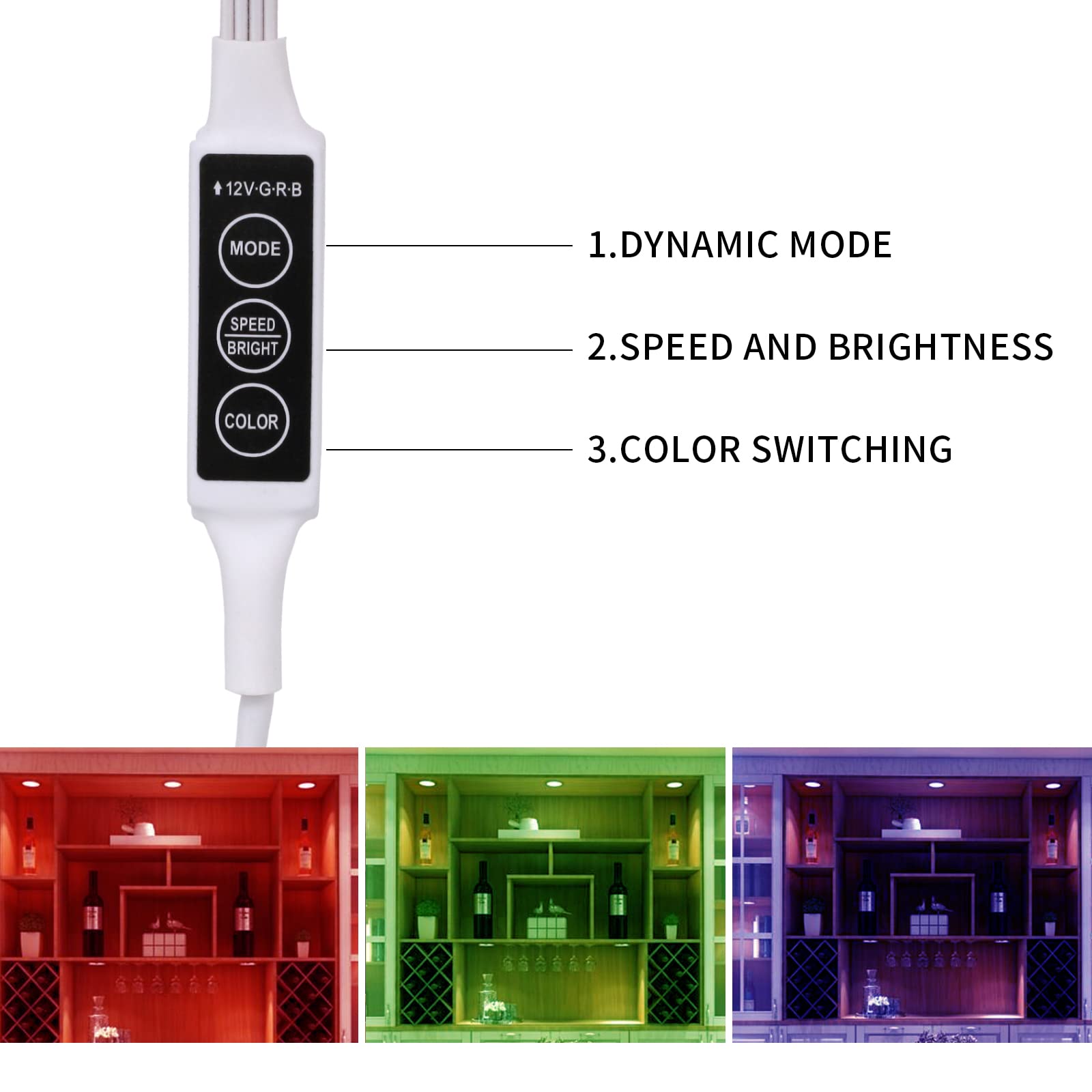 RGB Single LED Kitchen Under Cabinet Puck Light,Color Changing LED Under Cabinet Lights Kit,Aluminum Slim V1171-CC-ATRGBPUCKLIGHT-2