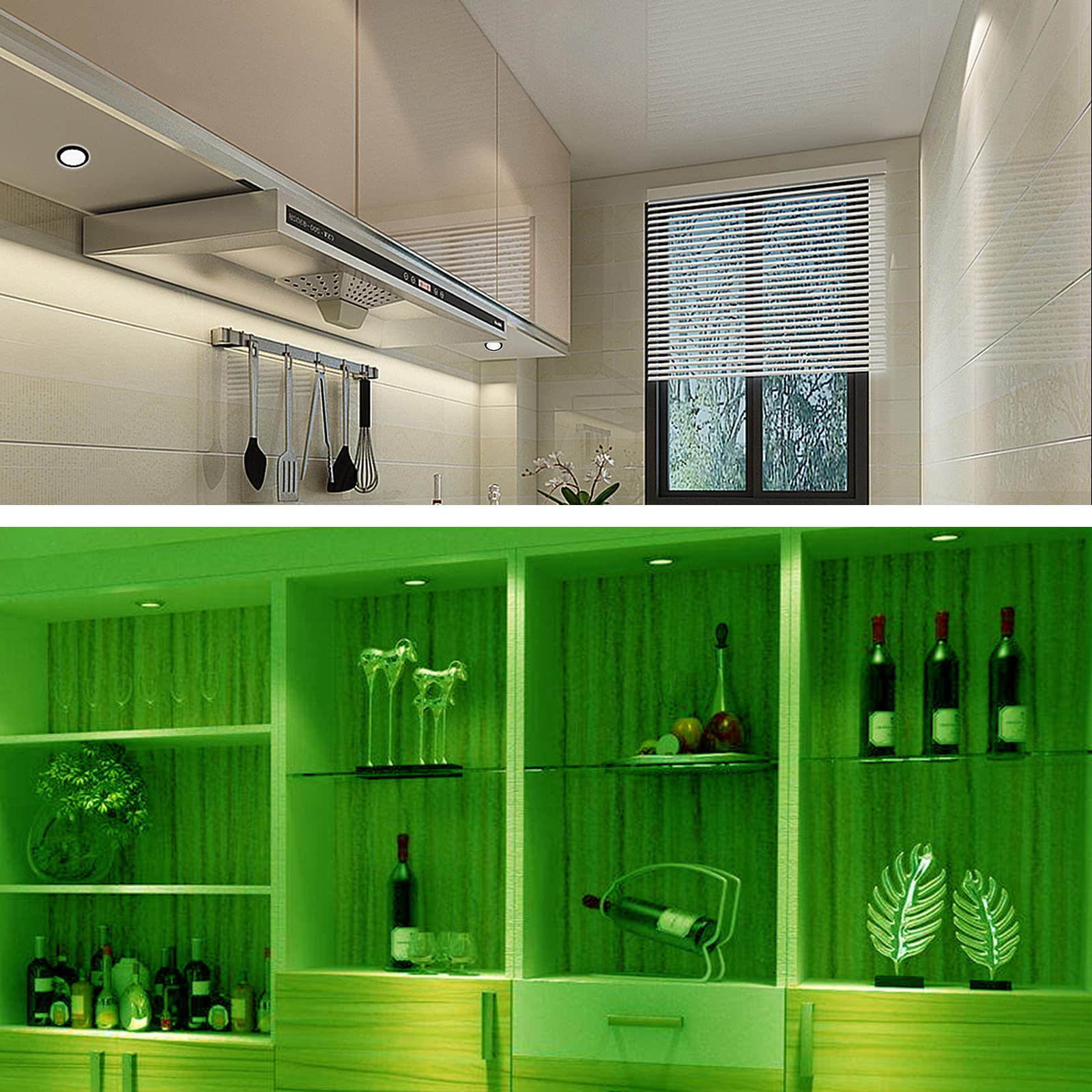 RGB Single LED Kitchen Under Cabinet Puck Light,Color Changing LED Under Cabinet Lights Kit,Aluminum Slim V1171-CC-ATRGBPUCKLIGHT-2