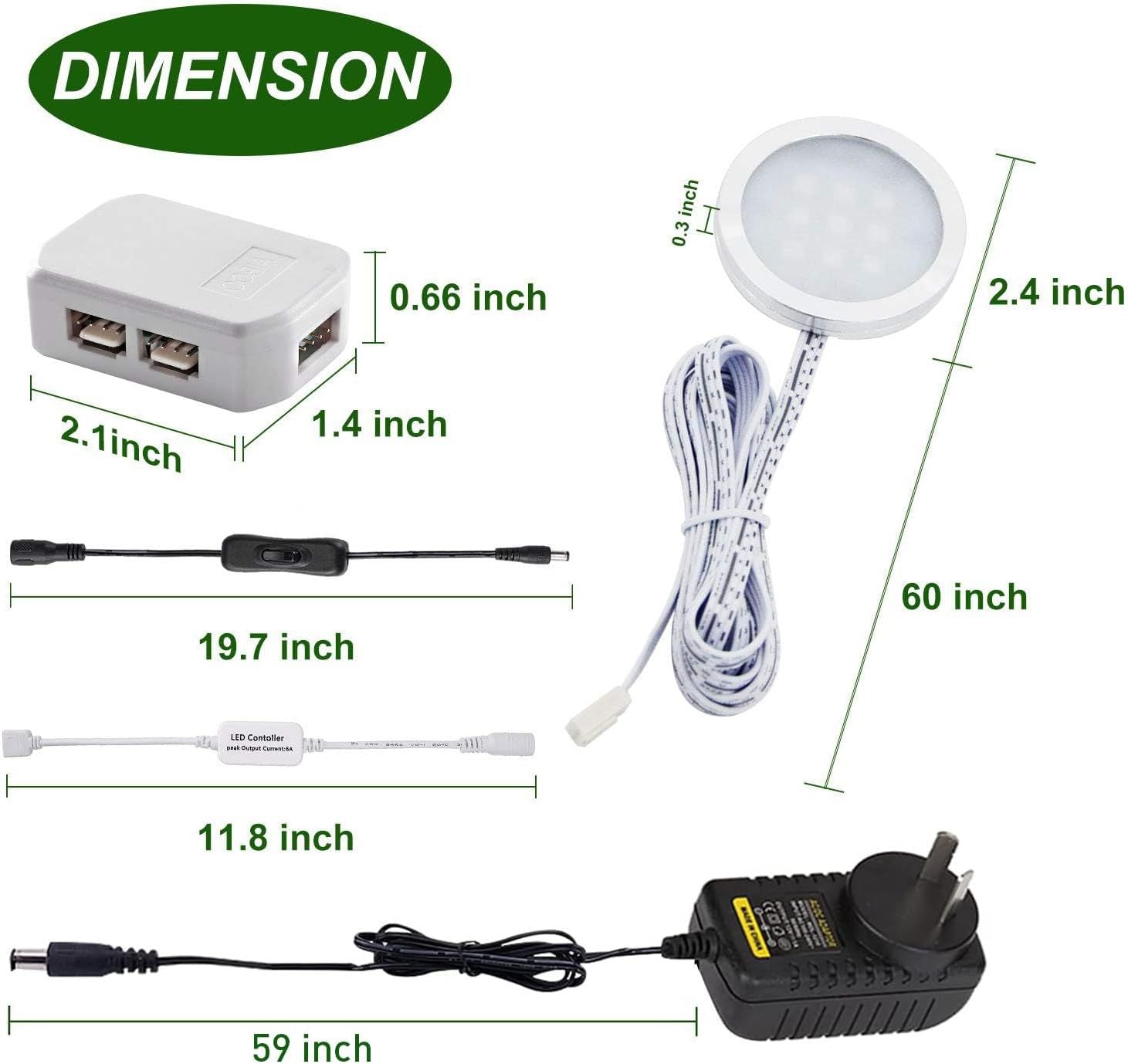 RGB Color Changing LED Under Cabinet Lighting Kit,Aluminum Slim Cabinet LED Puck Lights for Kitchen Counter V1171-CC-AYLBHA012-AU