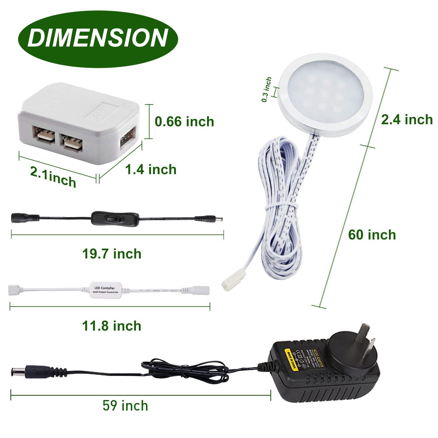 RGB Color Changing LED Under Cabinet Lighting Kit,Aluminum Slim Cabinet LED Puck Lights for Kitchen Counter V1171-CC-AYLBHC016-AU