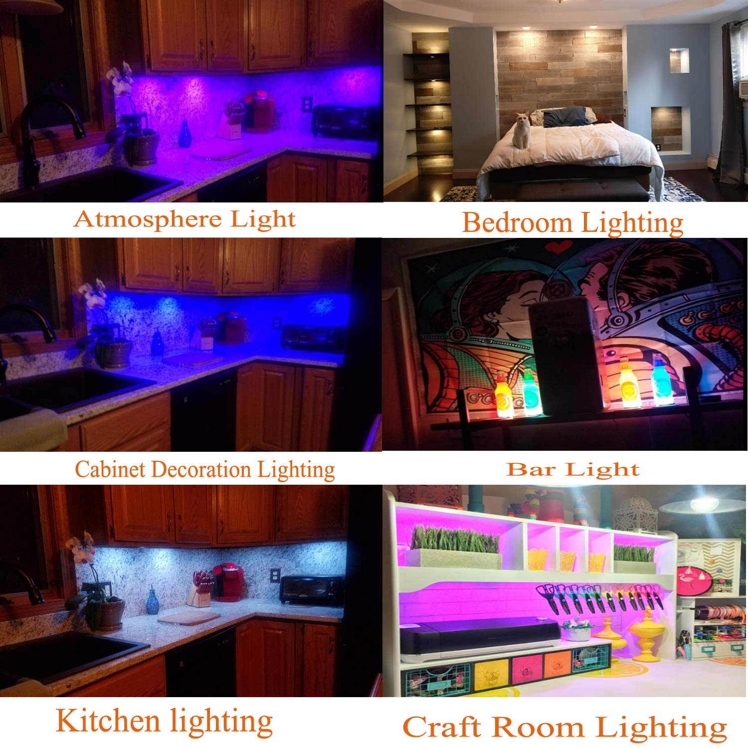 RGB Color Changing LED Under Cabinet Lighting Kit,Aluminum Slim Cabinet LED Puck Lights for Kitchen Counter V1171-CC-AYLBHC016-AU