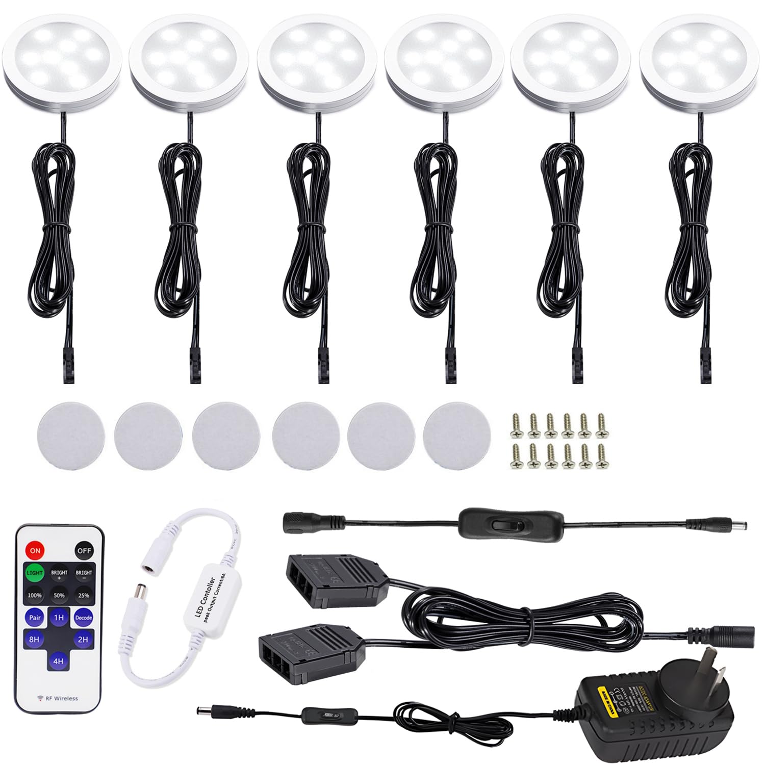 Dimmable & Timing Under Counter Lights Kitchen with Wireless RF Remote,Ultra-Thin 240V LED Cabinet Lights,12W V1171-CC-BDABFD012