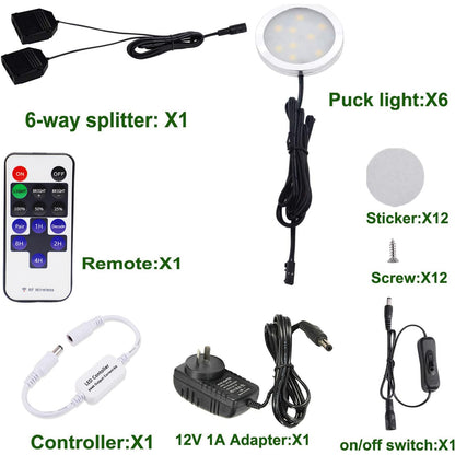Dimmable & Timing Under Counter Lights Kitchen with Wireless RF Remote,Ultra-Thin 240V LED Cabinet Lights,12W V1171-CC-BDABFD012