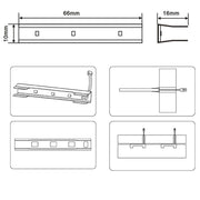 LED Under Cabinet Night Lights Kit for Glass Edge Shelf Back Side Lighting Using Flexible Cable and Clip with V1171-CC-BDCBHC006-AU