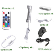 LED Under Cabinet Night Lights Kit for Glass Edge Shelf Back Side Lighting Using Flexible Cable and Clip with V1171-CC-BDCBHC006-AU
