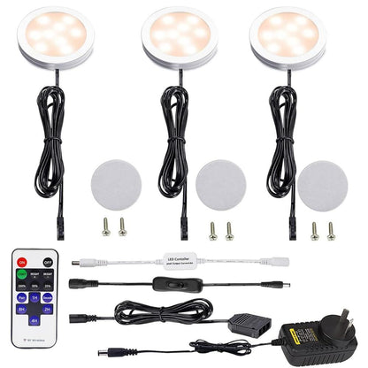 Dimmable LED Under Cabinet Lighting, Counter Showcase Kitchen Lighting Fixtures with 12V Plug in Adapter and V1171-CC-BDDBCD003