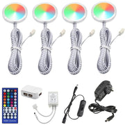 RGBWW RGB + Warm White Color Changing Christmas Xmas Under Cabinet LED Lights Kit IR Remote Puck Lights for V1171-CC-BDNBIA004-AU