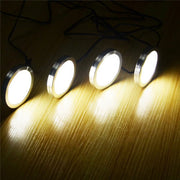 Under Cabinet LED Puck Lights, 2W Hardwired Round LED Spot Lights, 30cm Lead Wire, 12V DC Low Voltage, V1171-CC-BDOEFB002-4