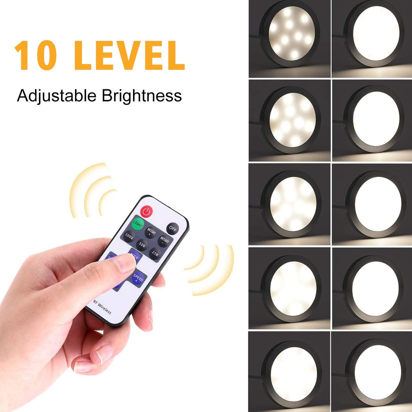 Dimmable LED Under Cabinet Lighting, Counter Showcase Kitchen Lighting Fixtures with 12V Plug in adapter and V1171-CC-BDPBCD004