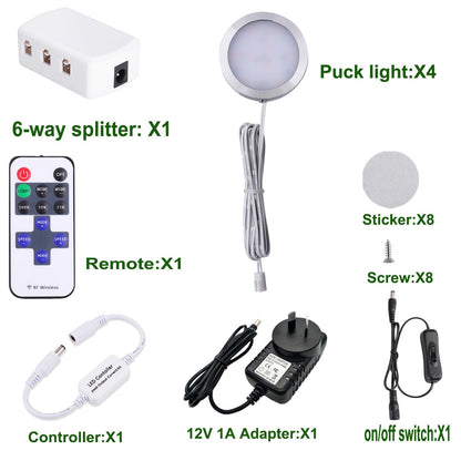 Dimmable LED Under Cabinet Lighting, Counter Showcase Kitchen Lighting Fixtures with 12V Plug in adapter and V1171-CC-BDPBCD004