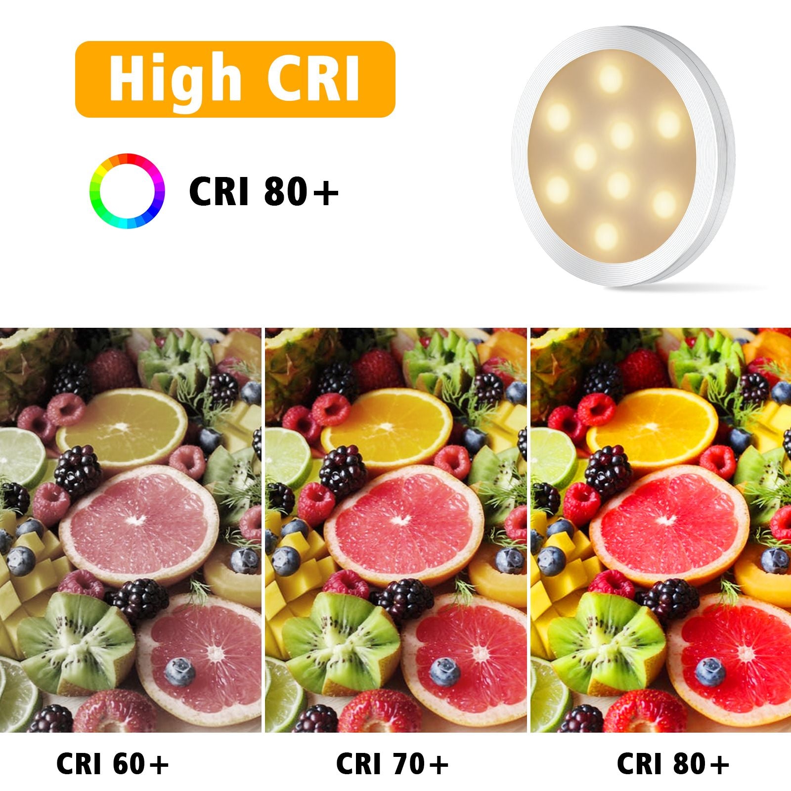 Dimmable LED Under Cabinet Lighting, Counter Showcase Kitchen Lighting Fixtures with 12V Plug in adapter and V1171-CC-BDPBCD004