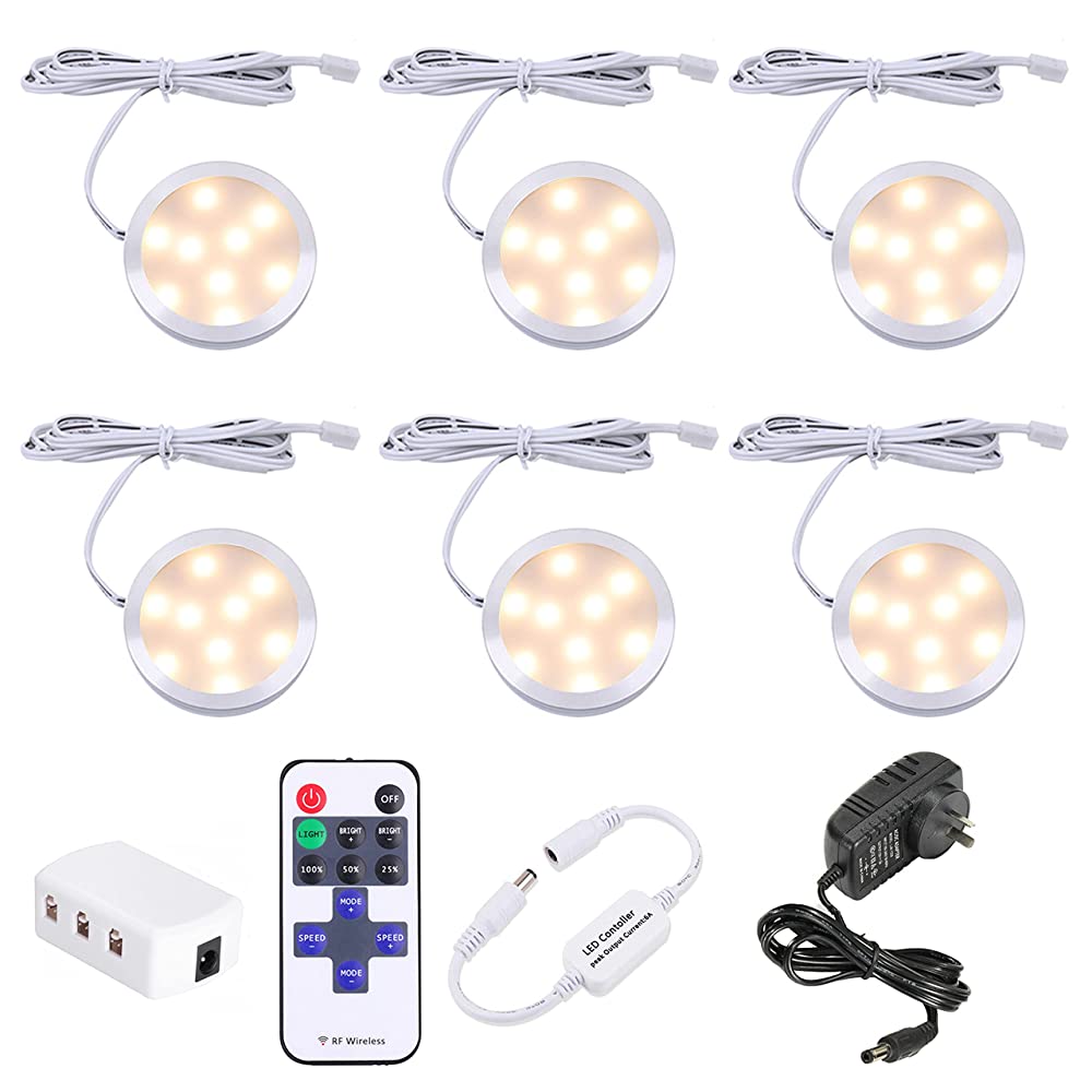 Dimmable LED Under Cabinet Lighting, Counter Showcase Kitchen Lighting Fixtures with 12V Plug in Adapter and V1171-CC-BDPBCD006
