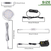 Dimmable LED Under Cabinet Lighting, Counter Showcase Kitchen Lighting Fixtures with 12V Plug in Adapter and V1171-CC-BDPBCD006