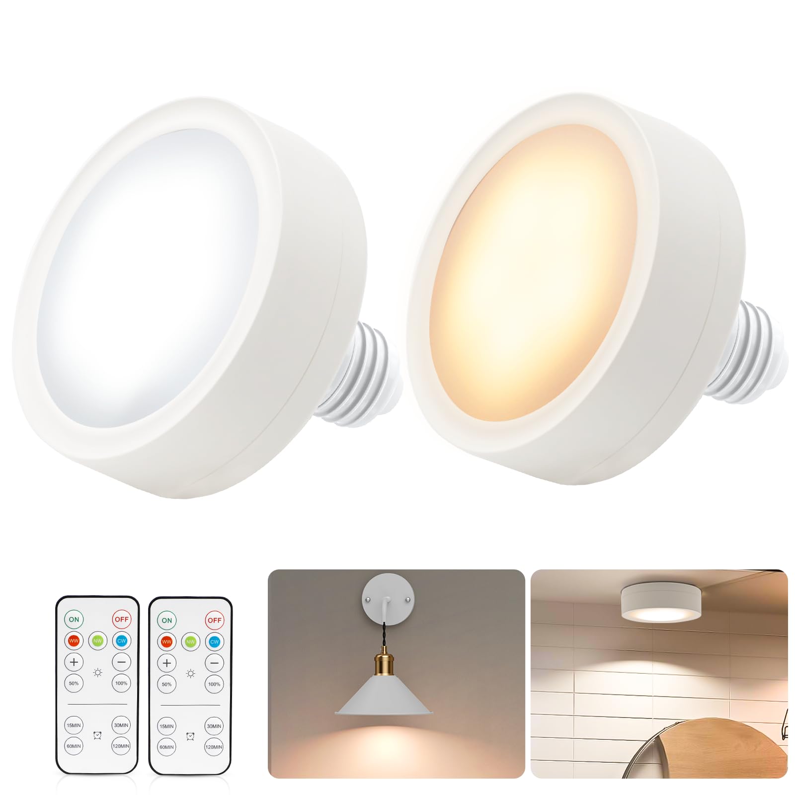LED Battery Operated Lamps for Indoor Wall Light, E27, Remote Control and Touch Control CCT with E27 and Iron V1171-CC-BO-CCT-FROST-2