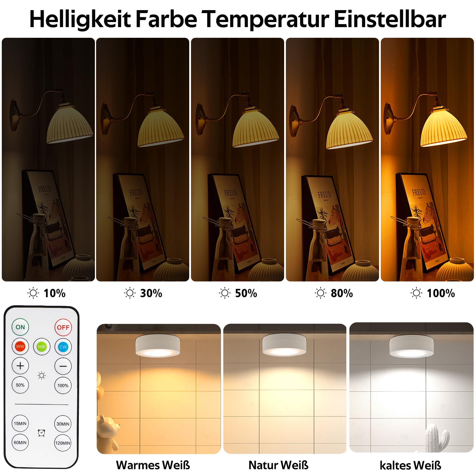 LED Battery Operated Lamps for Indoor Wall Light, E27, Remote Control and Touch Control CCT with E27 and Iron V1171-CC-BO-CCT-FROST-2