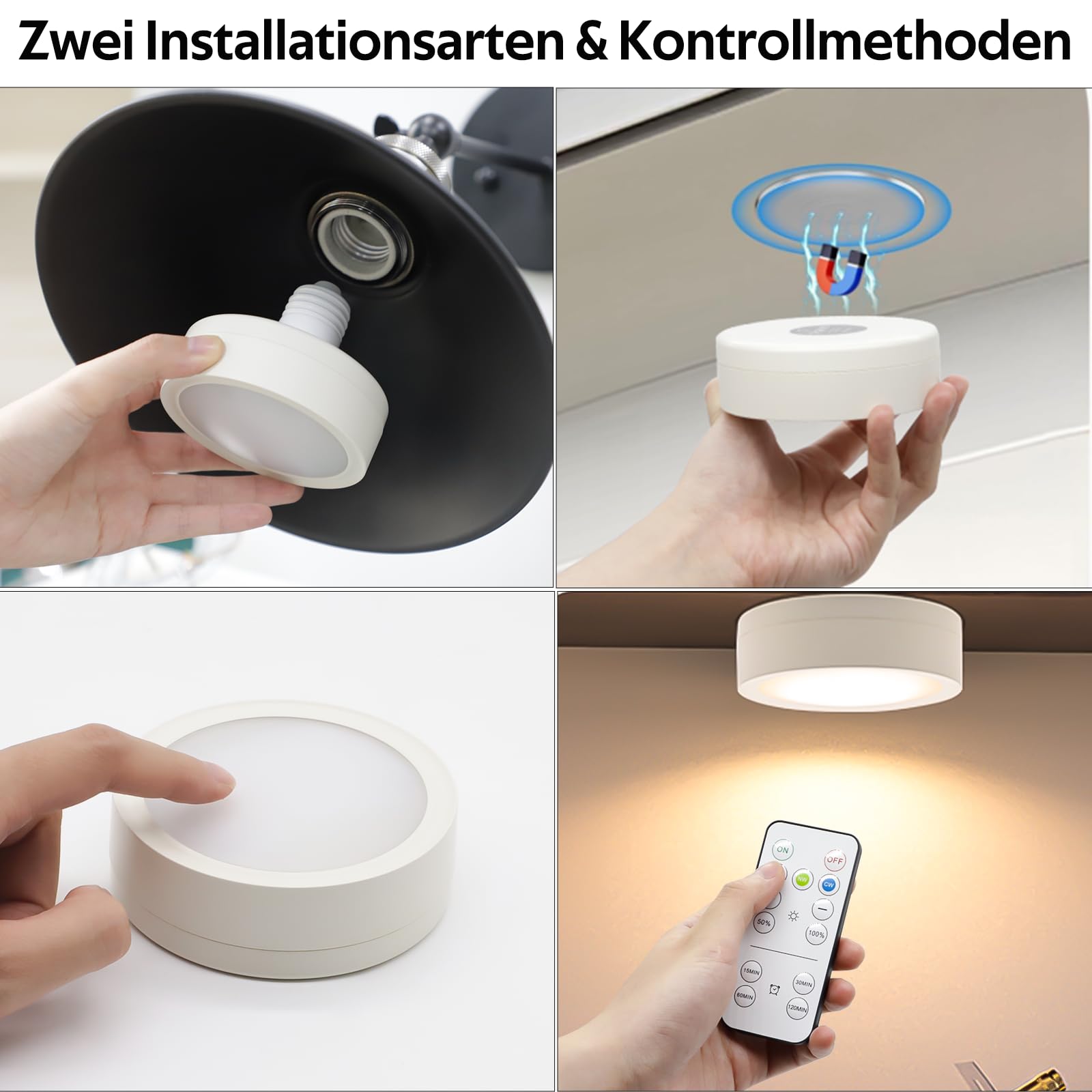 LED Battery Operated Lamps for Indoor Wall Light, E27, Remote Control and Touch Control CCT with E27 and Iron V1171-CC-BO-CCT-FROST-2