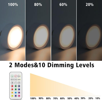 LED Puck Lights with Remote Battery Powered RGB Puck Light for E27 Chandelier,Dimmable Puck Light for Table V1171-CC-BO-RGB-FROST-2