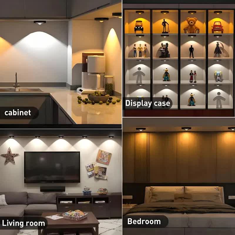 6 Lights LED Rechargeable Slim Cabinet Light, 2cm, Remote Control, Magnetic Mount V1171-CC-BOM001088-B