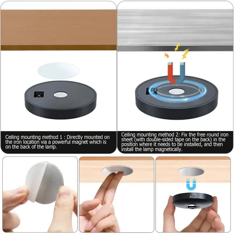 6 Lights LED Rechargeable Slim Cabinet Light, 2cm, Remote Control, Magnetic Mount V1171-CC-BOM001088-B