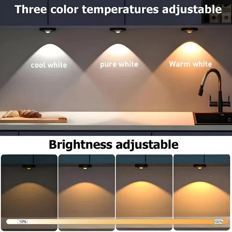 6 Lights LED Rechargeable Slim Cabinet Light, 2cm, Remote Control, Magnetic Mount V1171-CC-BOM001088-B