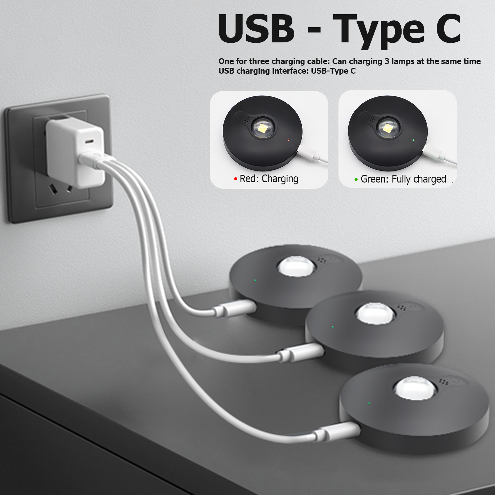 6 Lights LED Rechargeable Slim Cabinet Light, 2cm, Remote Control, Magnetic Mount V1171-CC-BOM001090-B