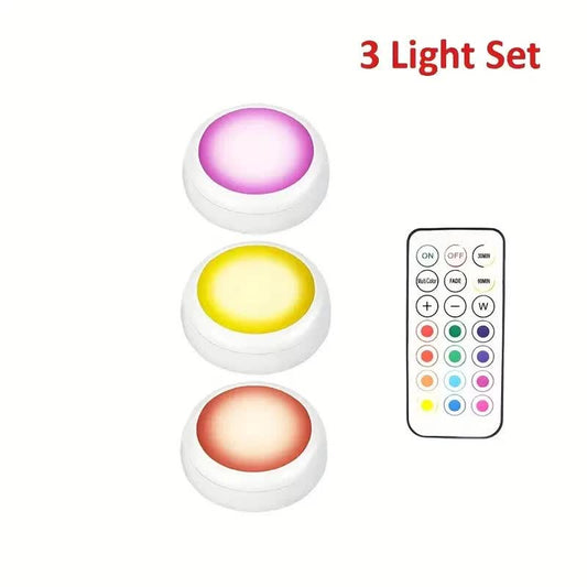 6 Pack RGBW LED Cabinet Lights, Remote Control, Battery Powered V1171-CC-BOM001150