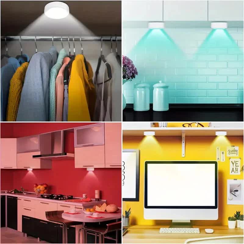 6 Pack RGBW LED Cabinet Lights, Remote Control, Battery Powered V1171-CC-BOM001150
