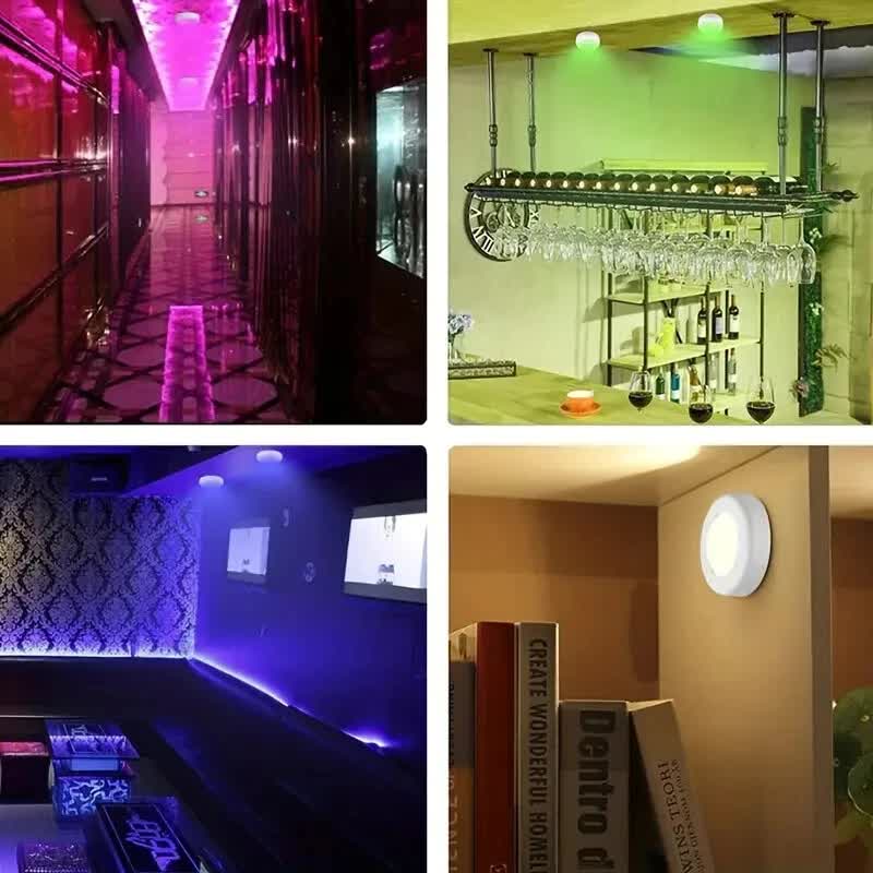 6 Pack RGBW LED Cabinet Lights, Remote Control, Battery Powered V1171-CC-BOM001150