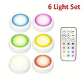 6 Pack RGBW LED Cabinet Lights, Remote Control, Battery Powered V1171-CC-BOM001151