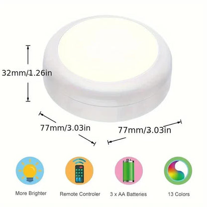 6 Pack RGBW LED Cabinet Lights, Remote Control, Battery Powered V1171-CC-BOM001151
