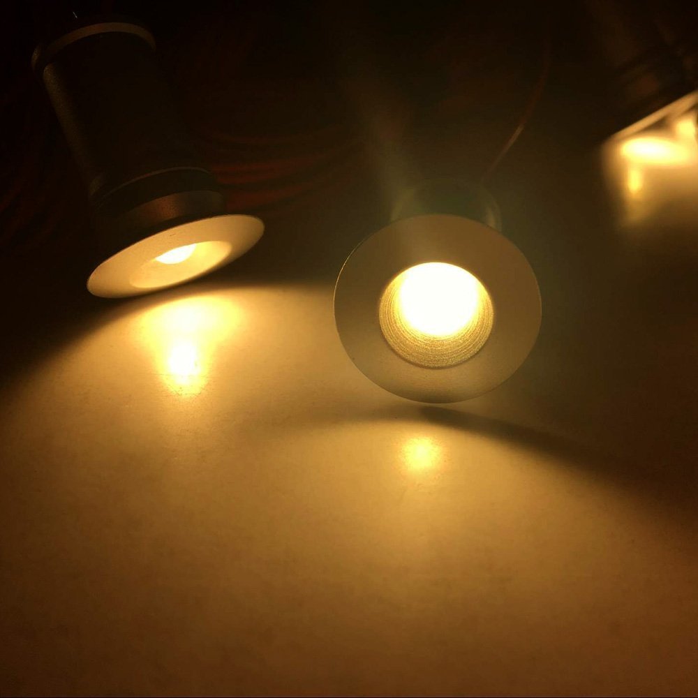 12V Under Cabinet LED Lights 9 Packs of Recessed Mini Downlights for Indoor with Hard Wired Cable and V1171-CC-BOM001194