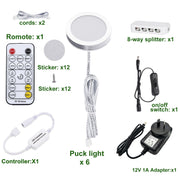 LED Under Cabinet Puck Lights, Color Temperature Changeable Under Counter Lighting, Warm+White Dual Color V1171-CC-BOM001391