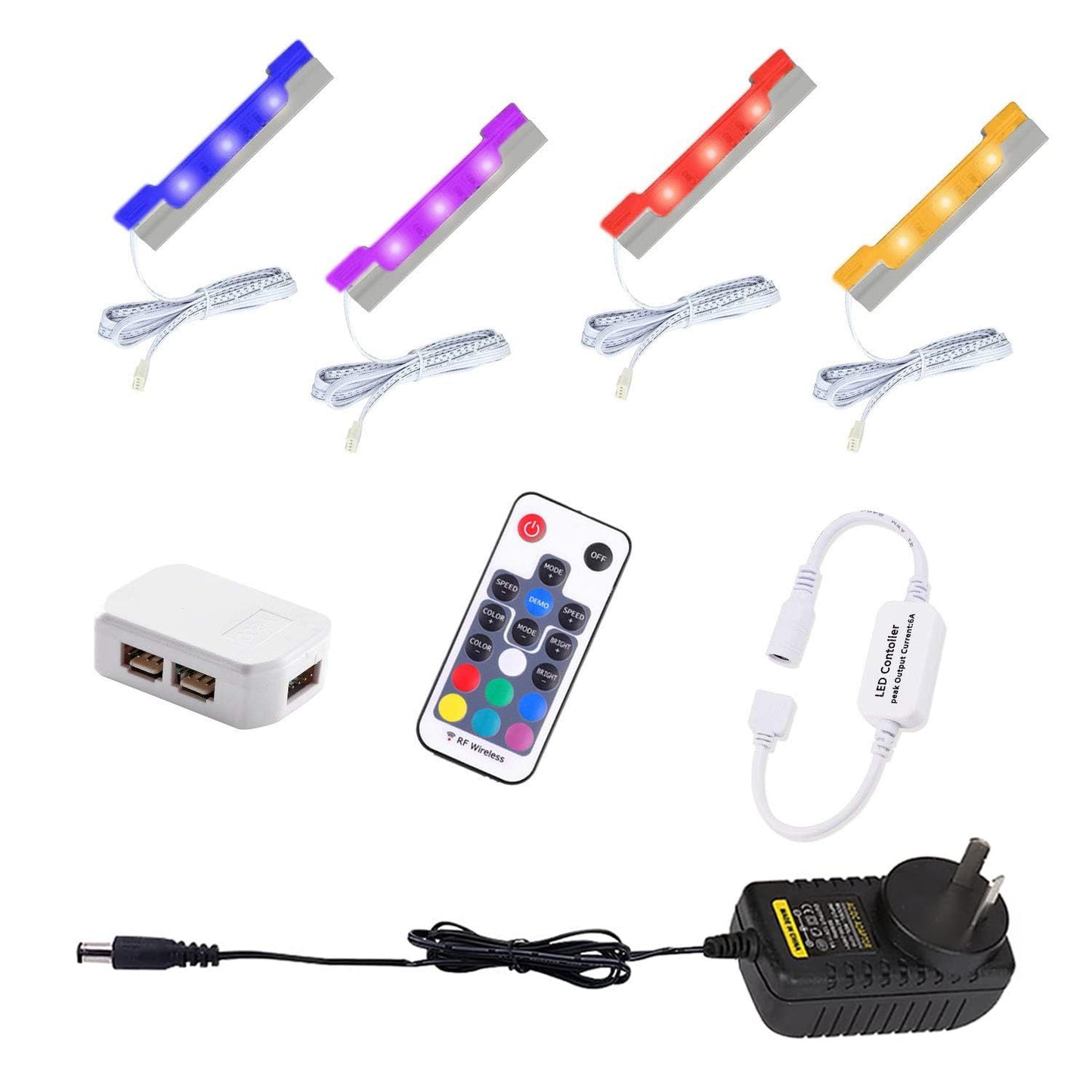 LED Under Cabinet Night Lights Kit for Glass Edge Shelf Back Side Lighting Using Flexible Cable and Clip with V1171-CC-BOM001919