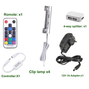 LED Under Cabinet Night Lights Kit for Glass Edge Shelf Back Side Lighting Using Flexible Cable and Clip with V1171-CC-BOM001919