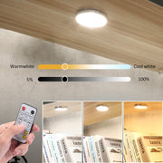 LED Under Cabinet Puck Lights CCT Light Color Temperature Adjustable Warm+White Double Color with Dimmable RF V1171-CC-BPTBAD008